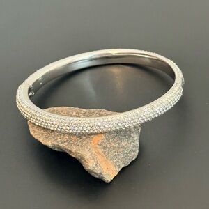 Nordstrom 5 row pave Cubic Zirconia silver metal bracelet